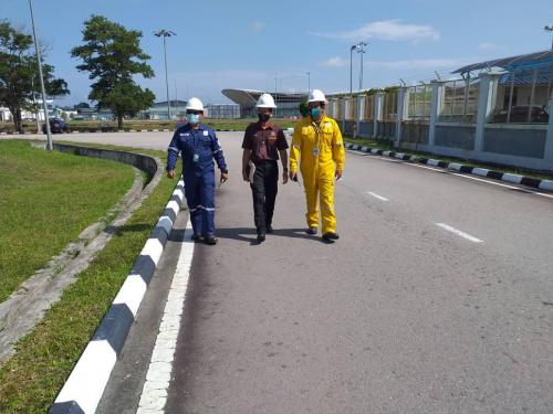 Pemeriksaan Keselamatan Mengejut Sasaran Penting  Oleh, Pengarah Keselamatan Kerajaan Negeri Johor Di Depoh Penerbangan Minyak Petronas Senai, Johor