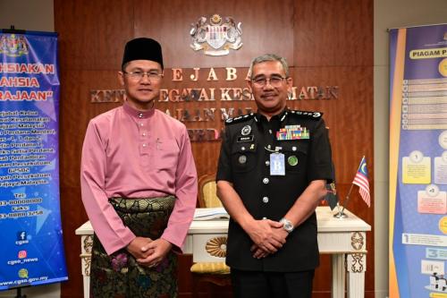 YBrs. Ketua Pengarah Keselamatan Kerajaan telah menerima kunjungan hormat daripada YBhg. Dato’ Timbalan Komisioner Jeneral Penjara (Pemasyarakatan), Jabatan Penjara Malaysia